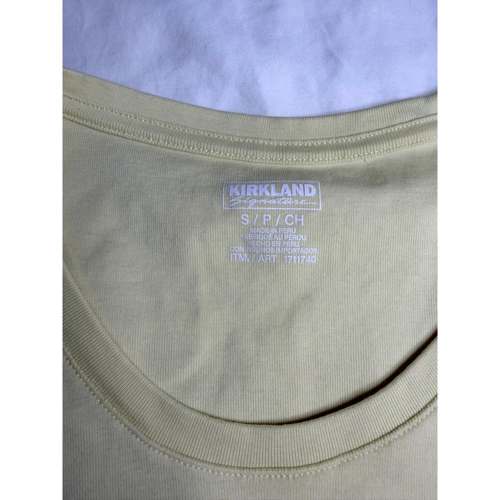 Kirkland Signature Womens Pima Cotton Blend Scoop Neck T-Shirt Yellow Small - Picture 2 of 2